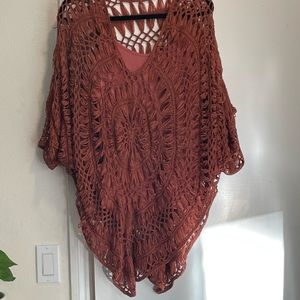 Sunburst crocheted poncho